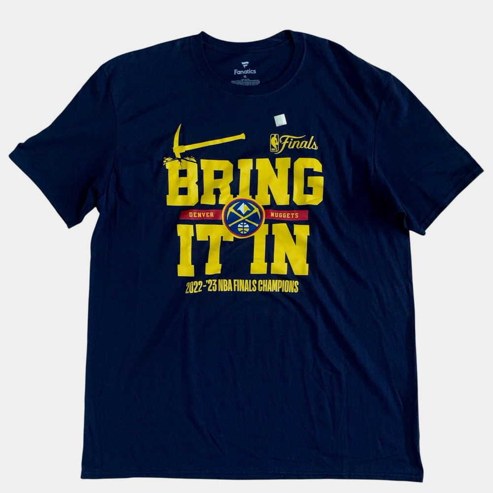 Fanatics Size XL Denver Nuggets 2023 NBA Basketball Finals Champions T-Shirt New